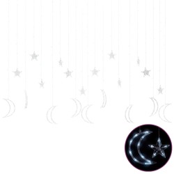 vidaXL Luces estrella y luna 345 LEDs blanco frío con control remoto