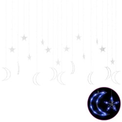 vidaXL Luces estrella y luna 345 LEDs azul con control remoto