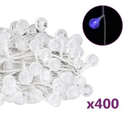 vidaXL Guirnalda de luces globos 8 funciones 40 m 400 LEDs azul