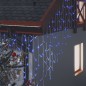 vidaXL Cortina luces carámbano 10m 400 LED azul 8 funciones vidaXL Cortina luces carámbano 10m 400 LED azul 8 funciones