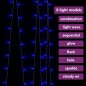 vidaXL Cortina luces carámbano 3x3 m 300 LEDs azul 8 funciones vidaXL Cortina luces carámbano 3x3 m 300 LEDs azul 8 funciones