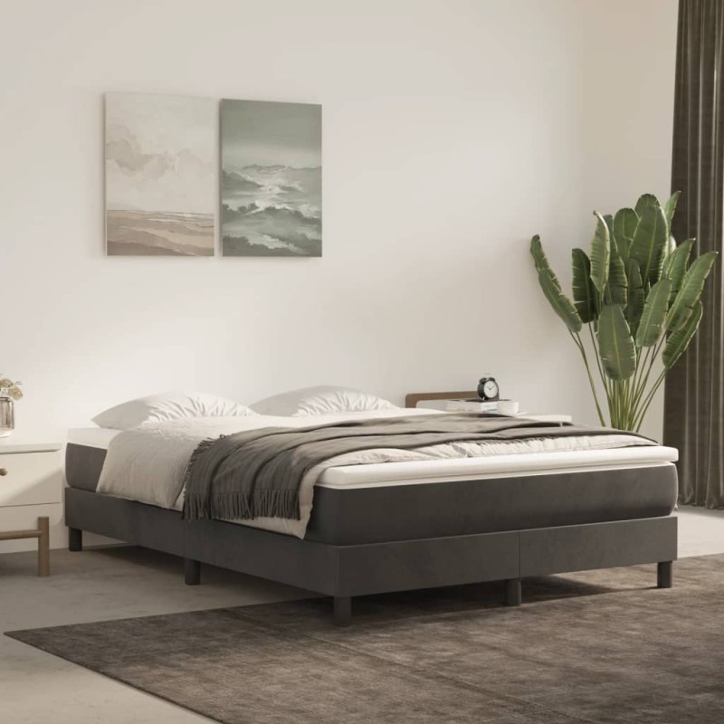 vidaXL Estructura de cama box spring terciopelo gris oscuro 140x200 cm vidaXL Estructura de cama box spring terciopelo gris oscuro 140x200 cm