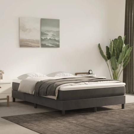vidaXL Estructura de cama box spring terciopelo gris oscuro 140x200 cm