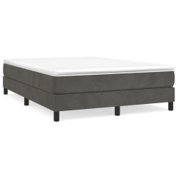 vidaXL Estructura de cama box spring terciopelo gris oscuro 140x200 cm