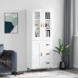 vidaXL Aparador alto madera contrachapada blanco brillo 69,5x34x180 cm vidaXL Aparador alto madera contrachapada blanco brillo 69,5x34x180 cm