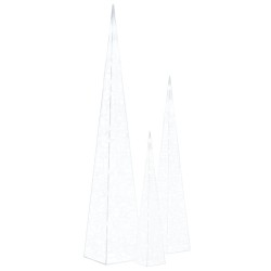 vidaXL Cono de luz LED decorativo acrílico blanco frío 60/90/120 cm
