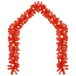 vidaXL Guirnalda de Navidad con luces LED rojo 5 m