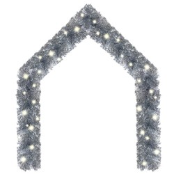 vidaXL Guirnalda de Navidad con luces LED plateado 10 m