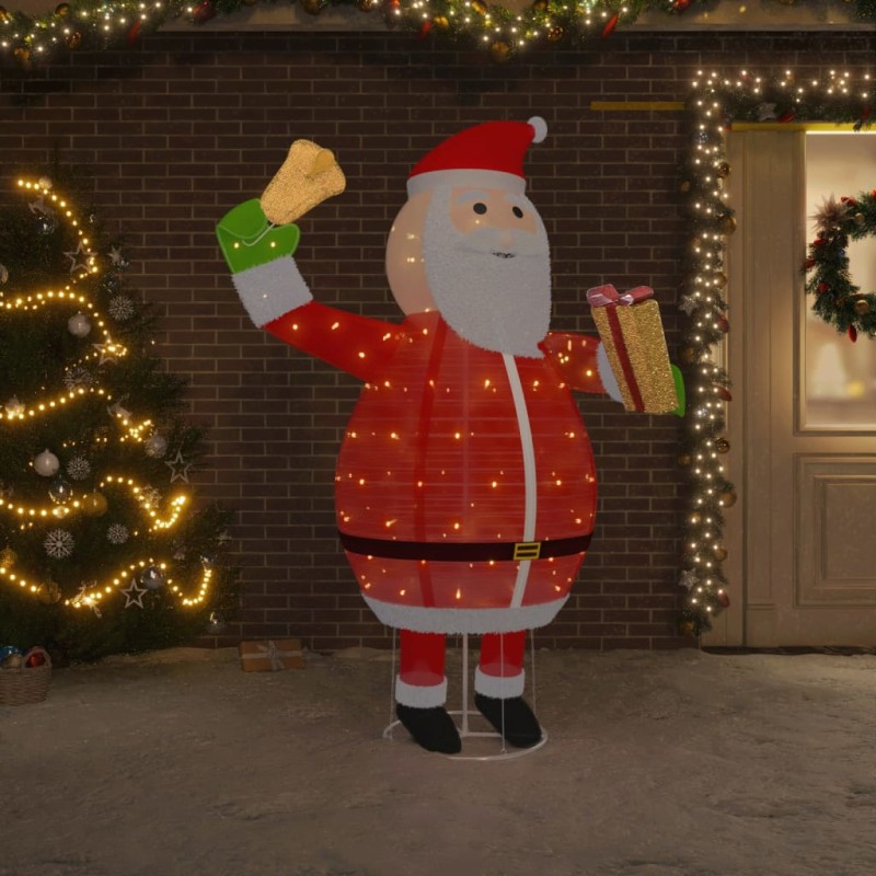 vidaXL Papá Noel de Navidad decorativo con LEDs tela lujosa 180 cm vidaXL Papá Noel de Navidad decorativo con LEDs tela lujosa 180 cm