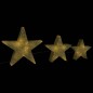 vidaXL Estrellas decoración navideña 3 piezas LED malla doradas
