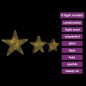 vidaXL Estrellas decoración navideña 3 piezas LED malla doradas