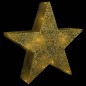 vidaXL Estrellas decoración navideña 3 piezas LED malla doradas