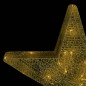 vidaXL Estrellas decoración navideña 3 piezas LED malla doradas
