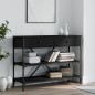 vidaXL Mesa consola con cajones y estantes madera de ingeniería negro vidaXL Mesa consola con cajones y estantes madera de ingeniería negro