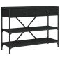 vidaXL Mesa consola con cajones y estantes madera de ingeniería negro vidaXL Mesa consola con cajones y estantes madera de ingeniería negro