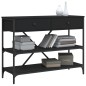 vidaXL Mesa consola con cajones y estantes madera de ingeniería negro vidaXL Mesa consola con cajones y estantes madera de ingeniería negro