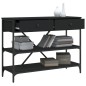 vidaXL Mesa consola con cajones y estantes madera de ingeniería negro vidaXL Mesa consola con cajones y estantes madera de ingeniería negro