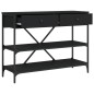 vidaXL Mesa consola con cajones y estantes madera de ingeniería negro vidaXL Mesa consola con cajones y estantes madera de ingeniería negro
