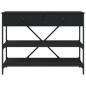 vidaXL Mesa consola con cajones y estantes madera de ingeniería negro vidaXL Mesa consola con cajones y estantes madera de ingeniería negro