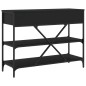 vidaXL Mesa consola con cajones y estantes madera de ingeniería negro vidaXL Mesa consola con cajones y estantes madera de ingeniería negro