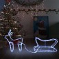 vidaXL Decoración navideña para jardín renos y trineo 252 LEDs vidaXL Decoración navideña para jardín renos y trineo 252 LEDs
