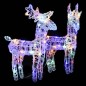 vidaXL Renos de Navidad 2 unidades 80 LED acrílico multicolor