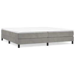 vidaXL Estructura de cama box spring terciopelo gris claro 200x200 cm