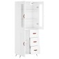 vidaXL Aparador alto madera contrachapada blanco brillo 69,5x34x180 cm vidaXL Aparador alto madera contrachapada blanco brillo 69,5x34x180 cm