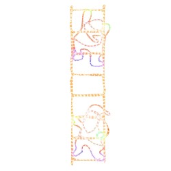 vidaXL Figura plegable de Papá Noel en escalera con 552 LEDs 50x200 cm