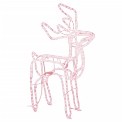 vidaXL Figura de reno de Navidad blanco cálido 76x42x87 cm