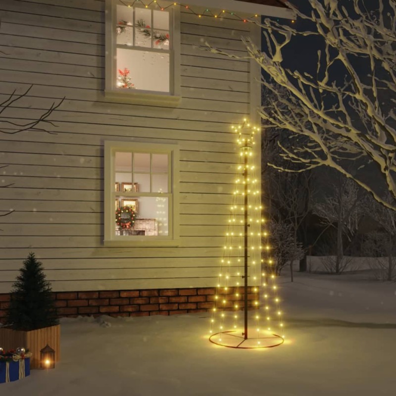 vidaXL Árbol de Navidad cónico 108 LED blanco cálido 70x180 cm vidaXL Árbol de Navidad cónico 108 LED blanco cálido 70x180 cm