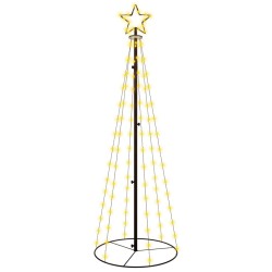 vidaXL Árbol de Navidad cónico 108 LED blanco cálido 70x180 cm