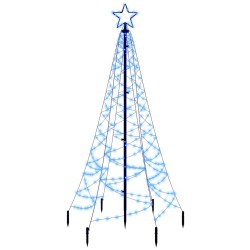 vidaXL Árbol de Navidad con pincho 200 LED azul 180 cm