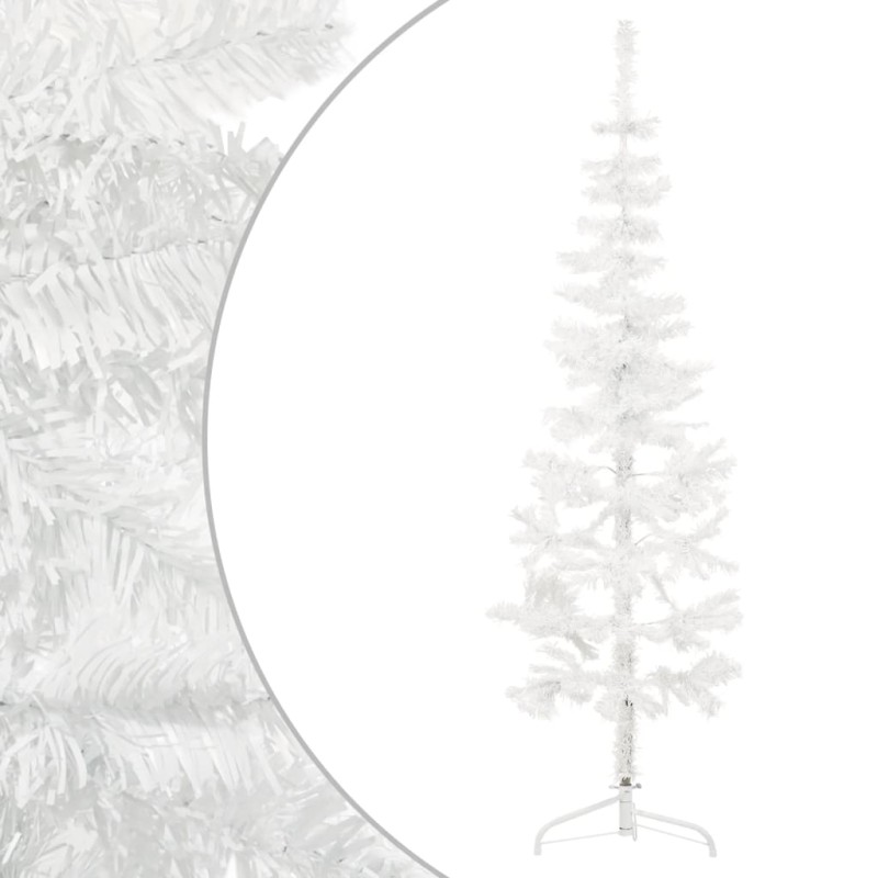 vidaXL Medio árbol de Navidad artificial con soporte blanco 180 cm vidaXL Medio árbol de Navidad artificial con soporte blanco 180 cm