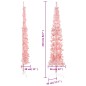vidaXL Medio árbol de Navidad artificial con soporte rosa 210 cm vidaXL Medio árbol de Navidad artificial con soporte rosa 210 cm