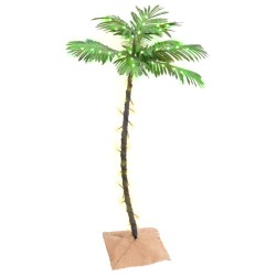 vidaXL Palmera artificial con 72 LED blanco cálido 120 cm