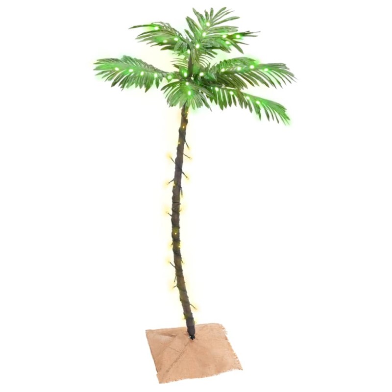 vidaXL Palmera artificial con 72 LED blanco cálido 120 cm vidaXL Palmera artificial con 72 LED blanco cálido 120 cm