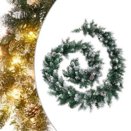 vidaXL Guirnalda de Navidad con luces LED PVC verde 2,7 m