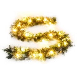 vidaXL Guirnalda de Navidad con luces LED PVC verde 2,7 m