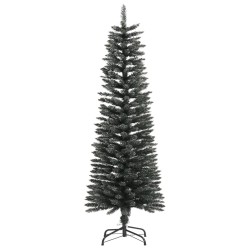 vidaXL Árbol Navidad artificial estrecho con soporte PVC verde 120 cm