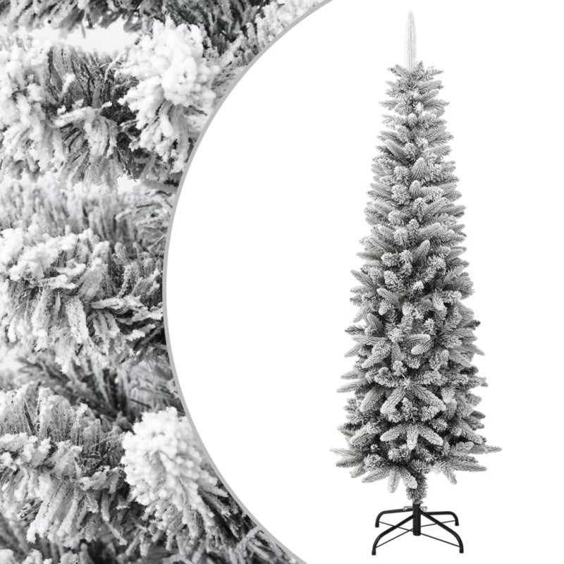 vidaXL Árbol de Navidad artificial estrecho con nieve PVC y PE 180 cm vidaXL Árbol de Navidad artificial estrecho con nieve PVC y PE 180 cm