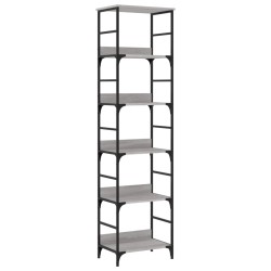 vidaXL Estantería de madera de ingeniería gris Sonoma 50x33x188,5 cm