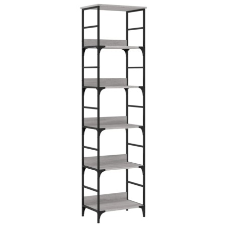 vidaXL Estantería de madera de ingeniería gris Sonoma 50x33x188,5 cm