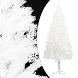 vidaXL Árbol de Navidad preiluminado con luces y bolas blanco 210 cm