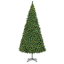 vidaXL Árbol de Navidad artificial preiluminado con luces verde 500 cm