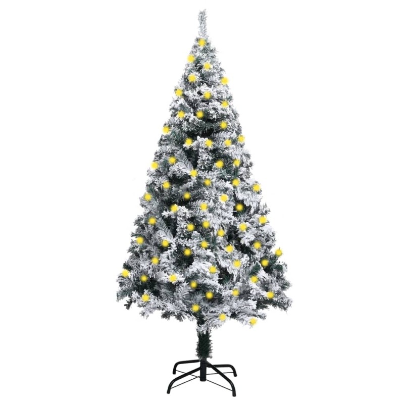 vidaXL Árbol de Navidad artificial verde con luces y nieve 150 cm vidaXL Árbol de Navidad artificial verde con luces y nieve 150 cm