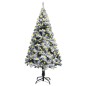 vidaXL Árbol de Navidad artificial verde con luces y nieve 150 cm vidaXL Árbol de Navidad artificial verde con luces y nieve 150 cm