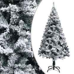 vidaXL Árbol de Navidad artificial verde con luces y nieve 150 cm