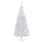 vidaXL Árbol de Navidad preiluminado con luces y bolas blanco 400 cm