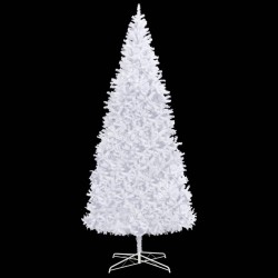 vidaXL Árbol de Navidad preiluminado con luces y bolas blanco 400 cm